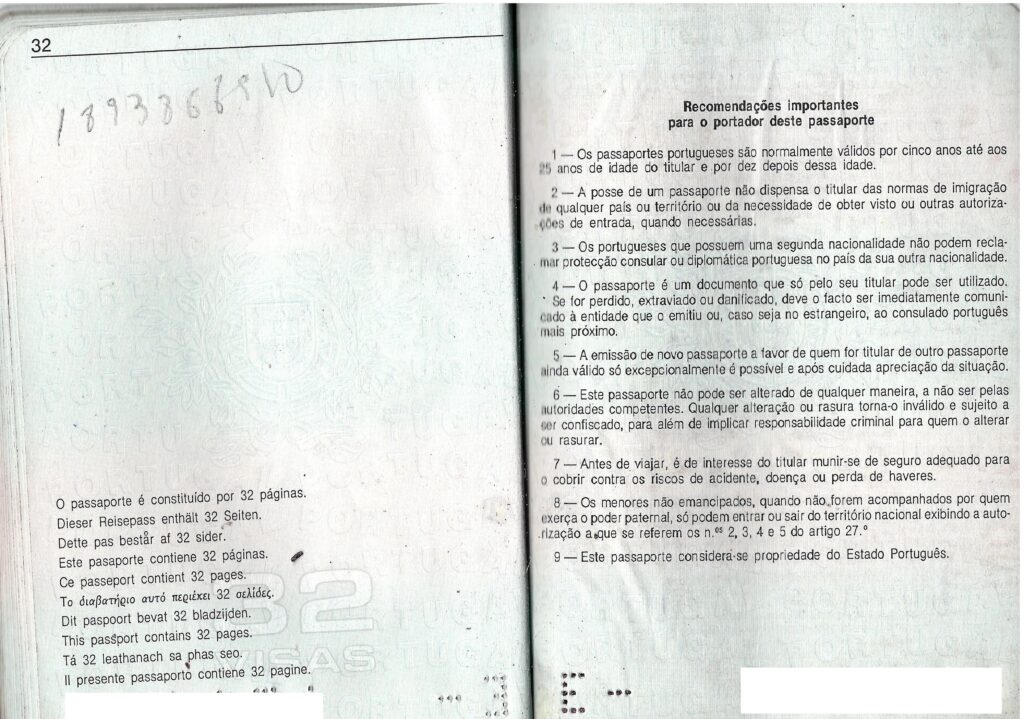 Portuguese flag beside official documents